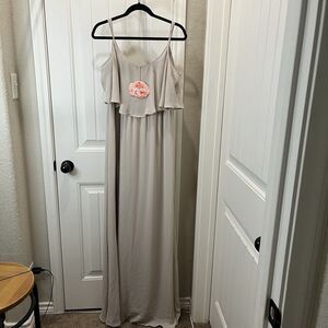 Show Me Your Mumu Caitlin Ruffle Maxi Dress Soft Beige Cream Womens Size 2XL NEW